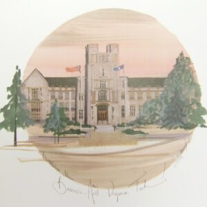 Burruss Hall Virginia Tech - Artist Proof