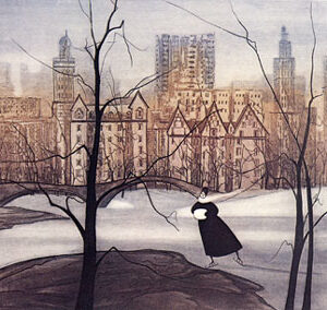 New York Central Park Etching